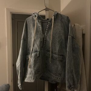 Denim Hooded Pullover